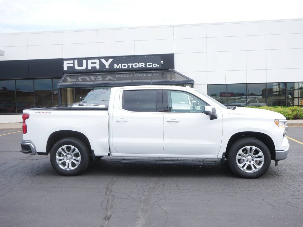 2025 Chevrolet Silverado 1500 LTZ in Summit White — front three-quarter view