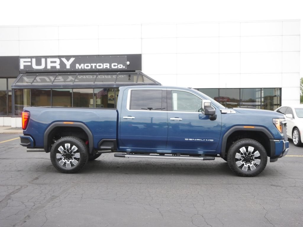2026 GMC Sierra 3500 HD Denali in Downpour Metallic — front three-quarter view