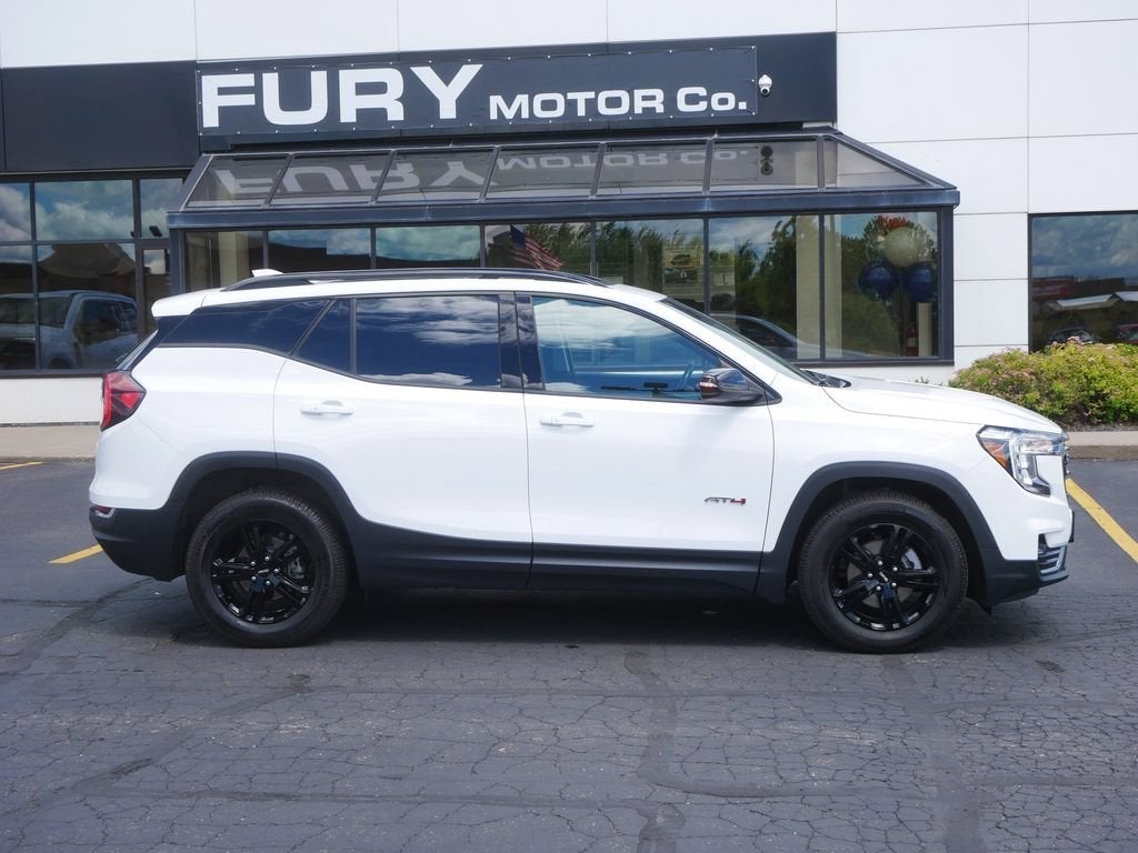 2022 GMC Terrain AT4 in Summit White — front three-quarter view